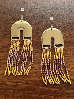 Brass Arch Beaded Earrings | NWT
